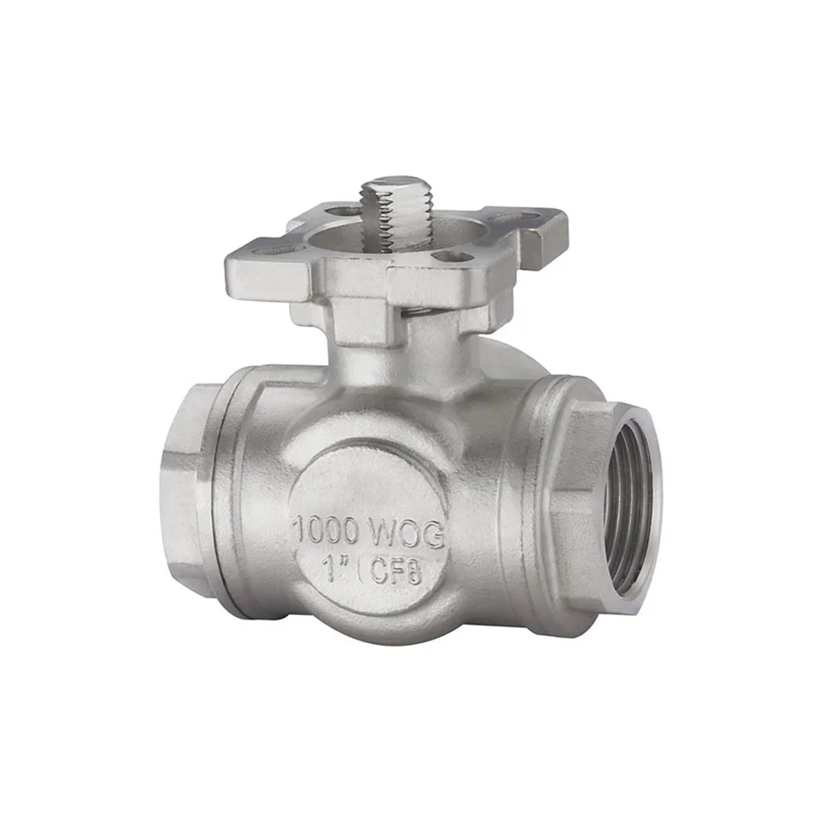Robinet à boisseau sphérique 3 voies T 1-1/2 femelle inox 304