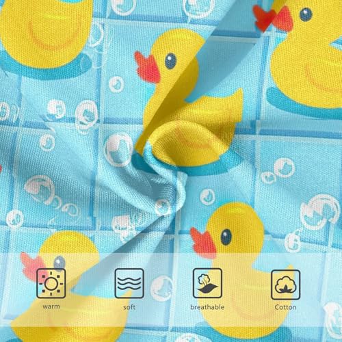 Cute Yellow Ducks Blue Panties Little Girl Toddler Underwear Custom Cotton Personalized Briefs Kids Undies 2t3