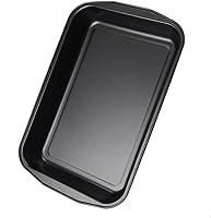 Vista 8 de Molde antiadherente de acero al carbono rectangular grande negro para hornear horno, 17 pulgadas