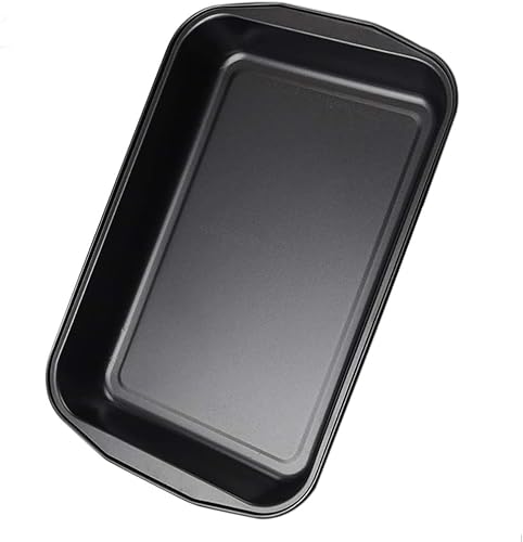 Miniatura 8 de Molde para hornear rectangular grande negro de acero al carbono, molde antiadherente para tartas, molde para hornear (tamaño 16 pulgadas de largo x