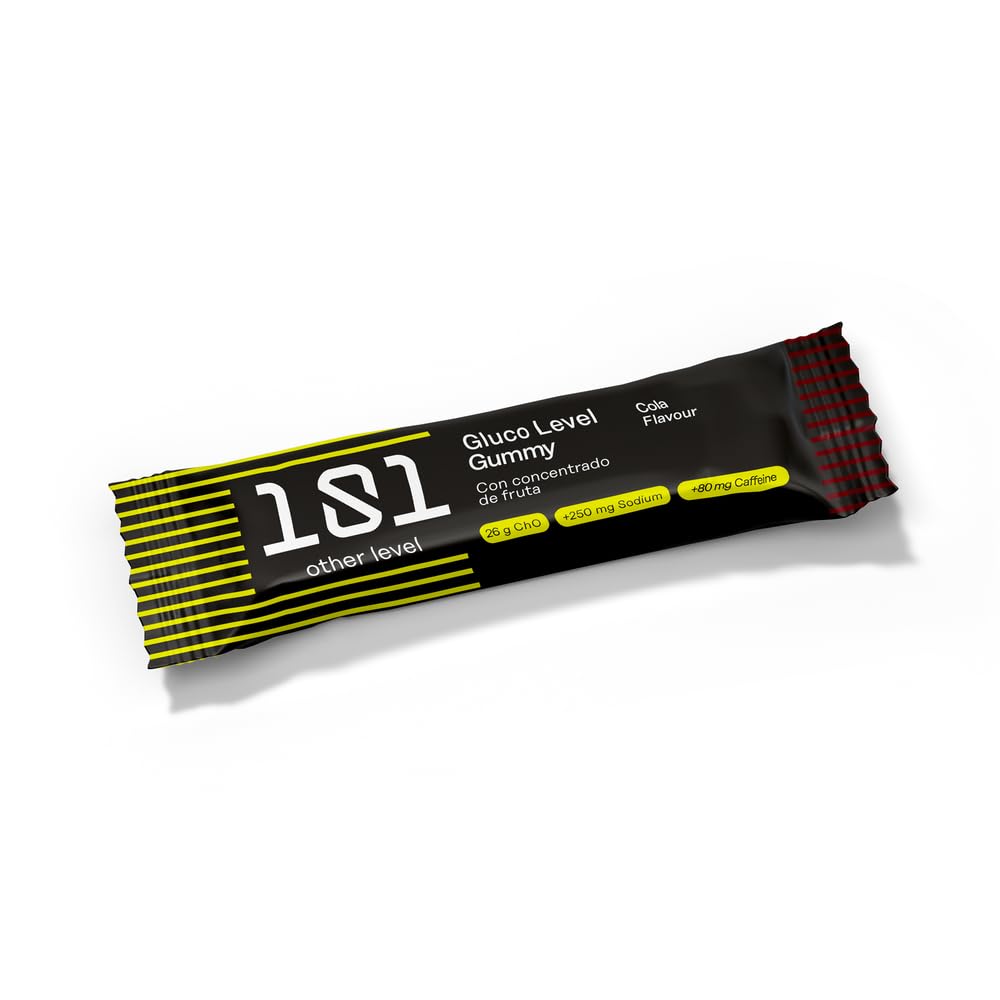 101 Other Level Barritas Energéticas Gummy Pack 30 Barritas de 40 gr - Sabor Cola - Gominolas Deportivas de Carbohidratos para Ciclismo, Running y Trail - Energía Rápida y Fácil Digestión