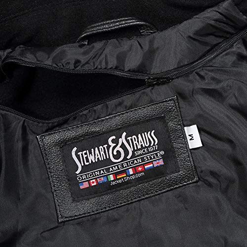 Stewart & Strauss Retro Black Wool Gold Leather Varsity Jacket Letterman Jacket,R209-S R #TOP5