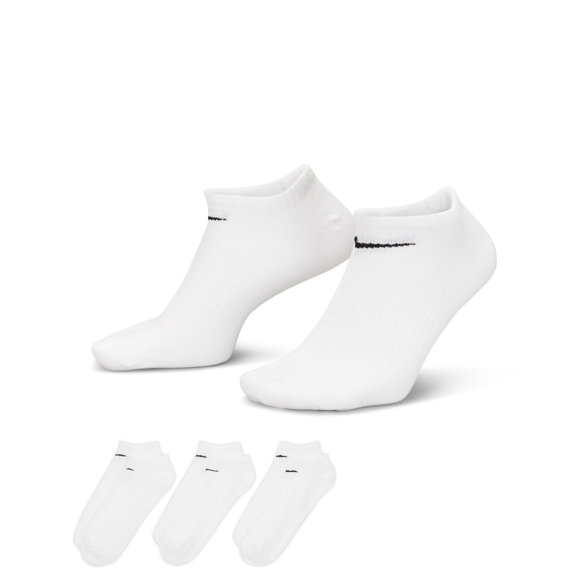 NIKE Everyday Lightweight, Calcetines Hombre, Multicolor (blanco/​negro), M