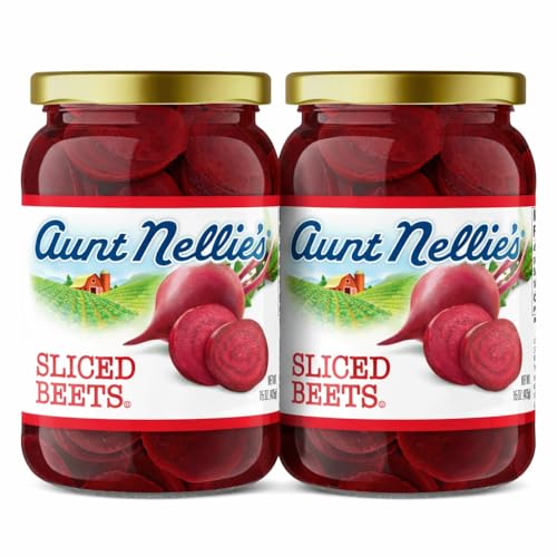 Aunt Nellie’s Sliced Beets Artisanal Sweet Tangy Crunchy Side Dish Pantry Staple (15oz, 2-Pack)