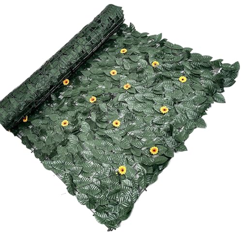 Green Leaves Grid - Leaf Green Hedge | Balcony Privacy Fence Screen, Decorative Breathable Rust Compartments Artificial Backdrop for Green Outdoor Garden Garden Garden Outdoor Garden Outdoor Garden