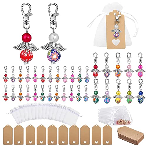 Yuikome Pendentif Ange Gardien, Angle avec Pendentif éToile, Porte-CléS, Cadeaux D'InvitéS Chanceux, Mariage, Filles, Ange Gardien avec Sac en Organza Cover