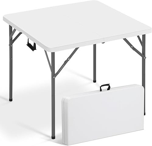 Miniatura 10 de GINMAON Mesa plegable de 6 pies, mesas de fiesta portátiles para exterioresinteriores, mesa plegable resistente de 6 pies de largo, no necesita