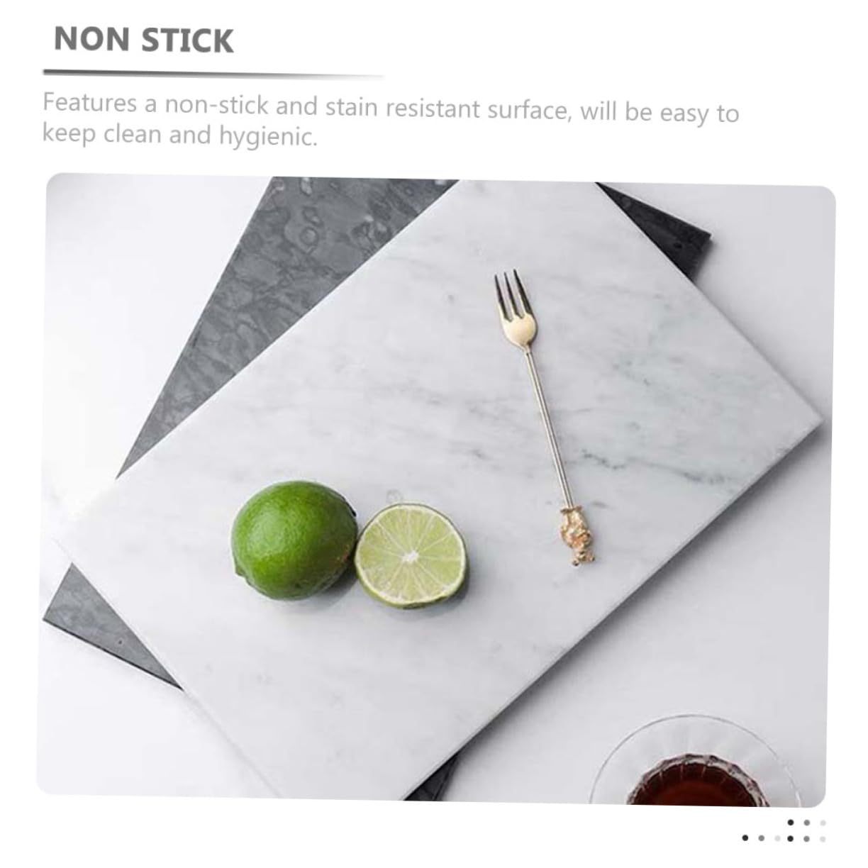 Veemoon Planche à Découper en Marbre Blanc Non Adhérente Odeur, Plateau Multifonction Cuisine et Pâtisserie, Design Nordique Élégant pour Rangement Maison
