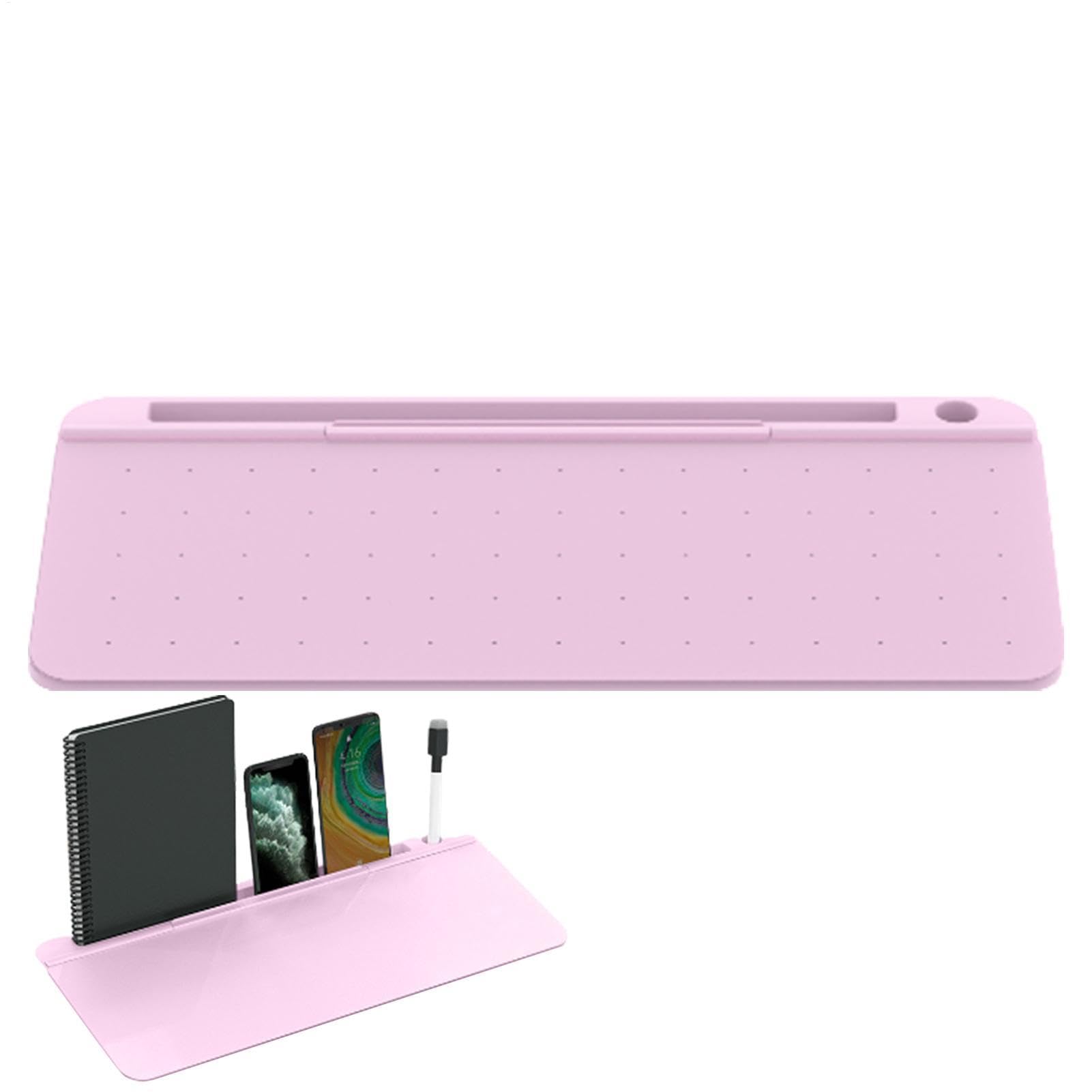 Lavagna in vetro cancellabile a secco, piccola lavagna cancellabile a secco, con cassetto, supporto per tastiera del computer per attività, appunti e appuntamenti, materiale scolastico | Organizer da scrivania con 3 pennarelli, supporto per tastiera per c