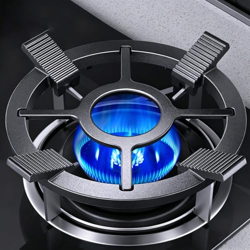 YHKEMA Cast Iron Gas Stove Wok Ring & Reducer Set (New Upgrade) Universal Fit for 4 & 5 Claw Burners Heavy Duty Detachable Trivets Non-Slip for Espresso Maker Moka Pot Coffee Stovetop