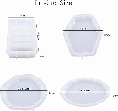 Miniatura 2 de Moldes de resina para posavasos de tamaño único, juego 1