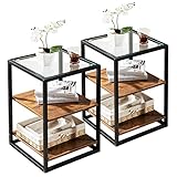 Einfach zu montieren und zu reinigen - Sie können unseren schmalen quadratischen Beistelltisch schnell zusammenbauen, indem Sie die klare Montageanleitung befolgen. Die Tischplatte besteht aus gehärtetem Glas und ist wasserdicht und hitzebeständig. Sie brauchen nur ein feuchtes Tuch, um den Tisch sauber zu halten.