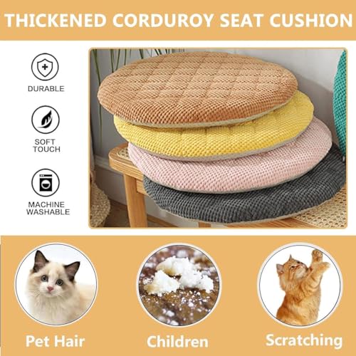 Cojines redondos para asiento con cremallera invisible y fundas lavables para jardín, 2 uds 4