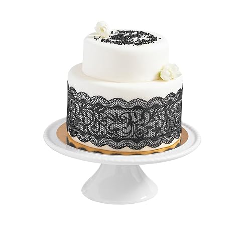 Art-Sweet - Decoración de encaje comestible para tartas, lista para usar, decoración de azúcar para pasteles, cinta comestible, incluye 3 piezas