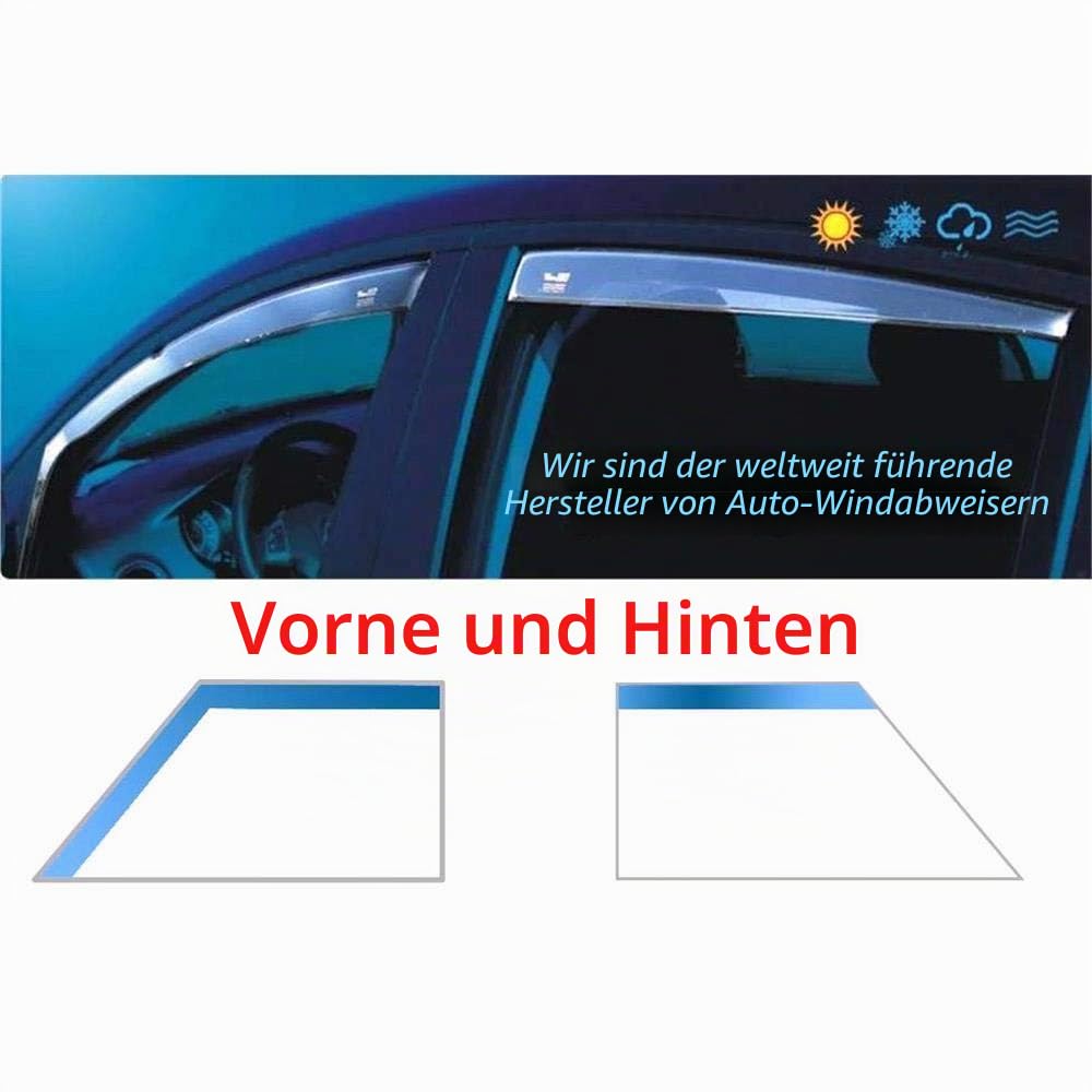 Heko Windabweiser für VW Tiguan 5-Türer Schrägheck ab 2007, 4 Stück