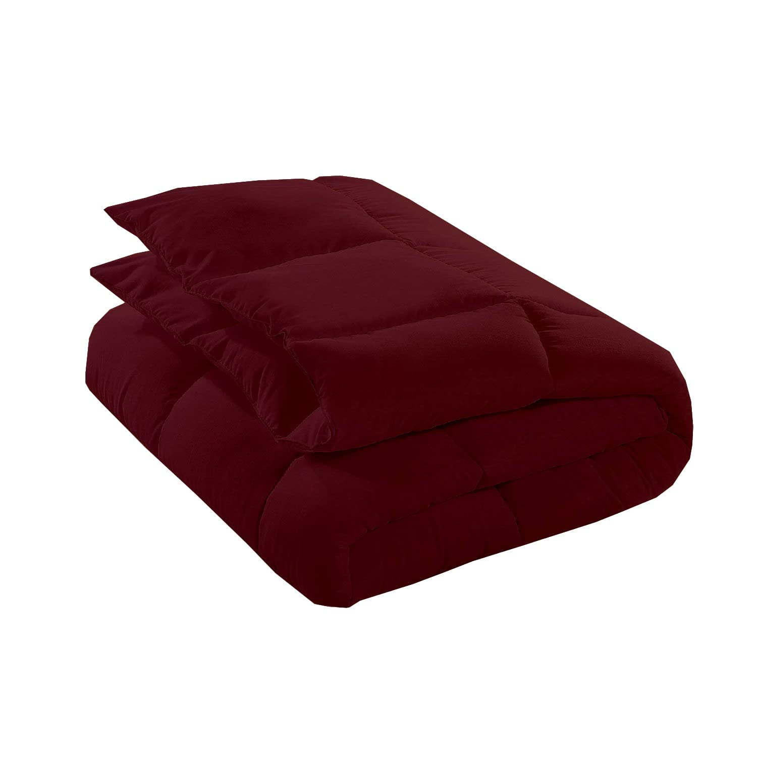 Comforter for Double Bed - Extra Warm Thick Heavy Winter Comforter Blanket | Dohar | Duvets |Ultra Soft & Light Weight - (300 GSM, Burgundy)