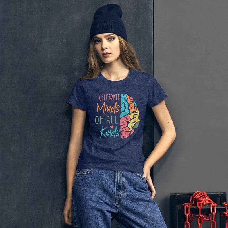 Autism Awareness Shirt Women Neurodiversity Shirt Celebrate Minds of All Kinds Tshirt Teacher ASD Casual Top - Image 3