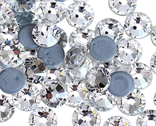 Jollin Hot Fix Crystal Flatback Rhinestones Round Diamond Glass Gems 4.8mm(20ss, 1440pcs, Crystal AB)