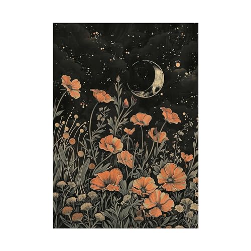 Artwork Vintage Fleurs FJASKER Toile Déco pour une Ambiance Chaleureuse