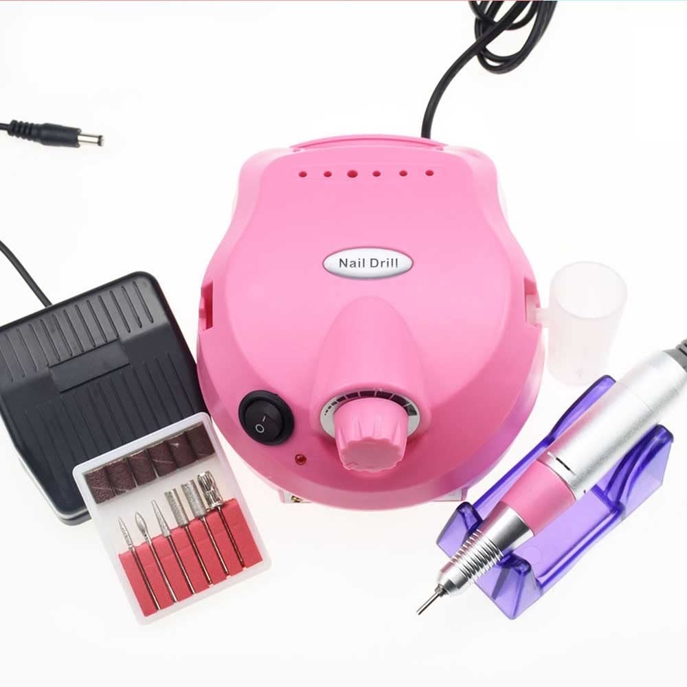 Fresa per Unghie,Fresa per Unghie Professionale Trapano for unghie 3500 0RPM. Apparecchi for la macchina for manicure for manicure kit pedicure kit for unghie elettrico con utensili for unghie(Pink-20