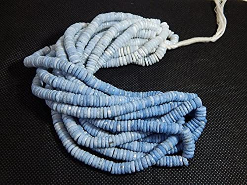 Opale bleue naturelle en perles heishi facettées de qualité gemme pour bijoux haut de gamme