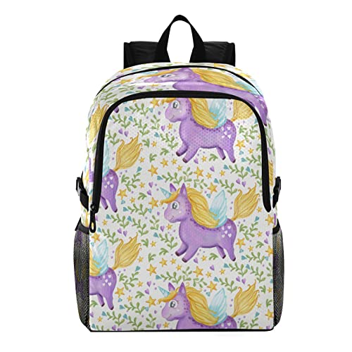 Sac à dos violet licorne imperméable et pliable pour les voyages des enfants