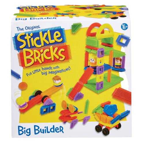 Stickle Bricks, Big Builder Konstruktionsset, Über 125 Teile, Fördert Kreativität & Motorik, Sicher & langlebig, Praktische Aufbewahrung, Für Kinder ab 18 Monaten