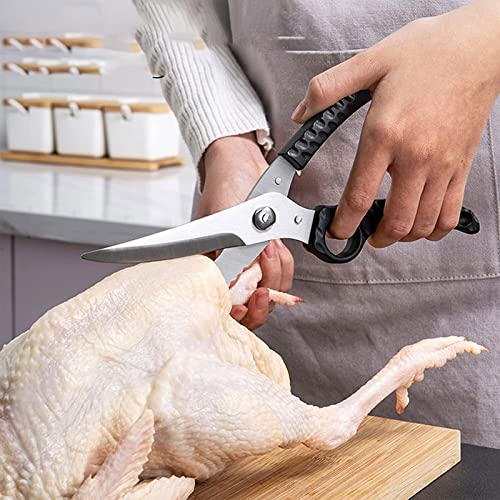 Ciseaux de cuisine robustes en acier inoxydable pour découpe de volaille