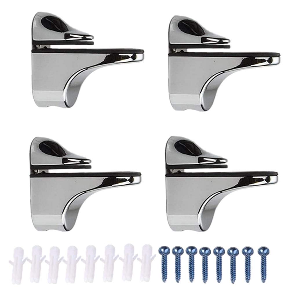 Zinc Alloy Adjustable Shelf Brackets for 3-20mm Thick Shelves 4 Pack