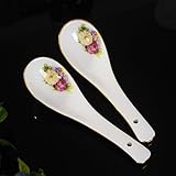  Stoviglie in ceramica Ceramica Bone China Stoviglie Ciotola e piatti Ciotola Piatto da minestra Castello Cucchiaio Cucina occidentale Piatto da bistecca Jingdezhen casuale ( Color : Small Spoon )