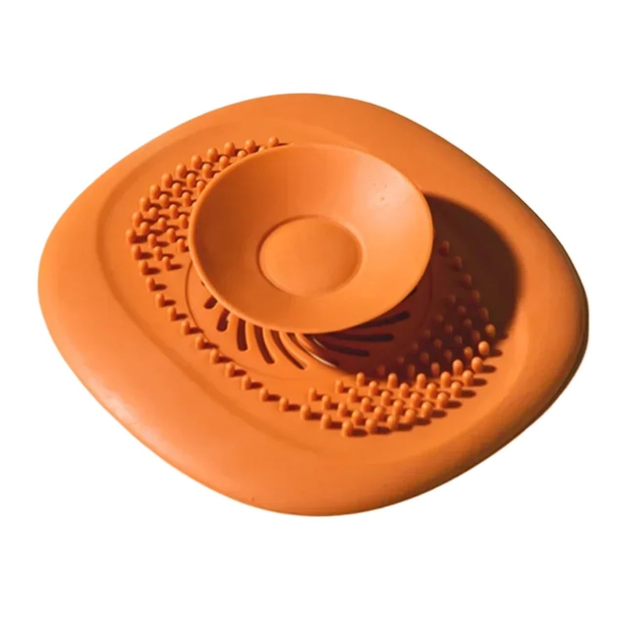 Silikon-Küchenspülenstöpsel, Duschfilter, Abflussabdeckung, Sieb, Abflusssieb, Bodenhaarfänger, Badezimmerzubehör FüR KüChe Dusche Badezimmer(Orange,3PCS)