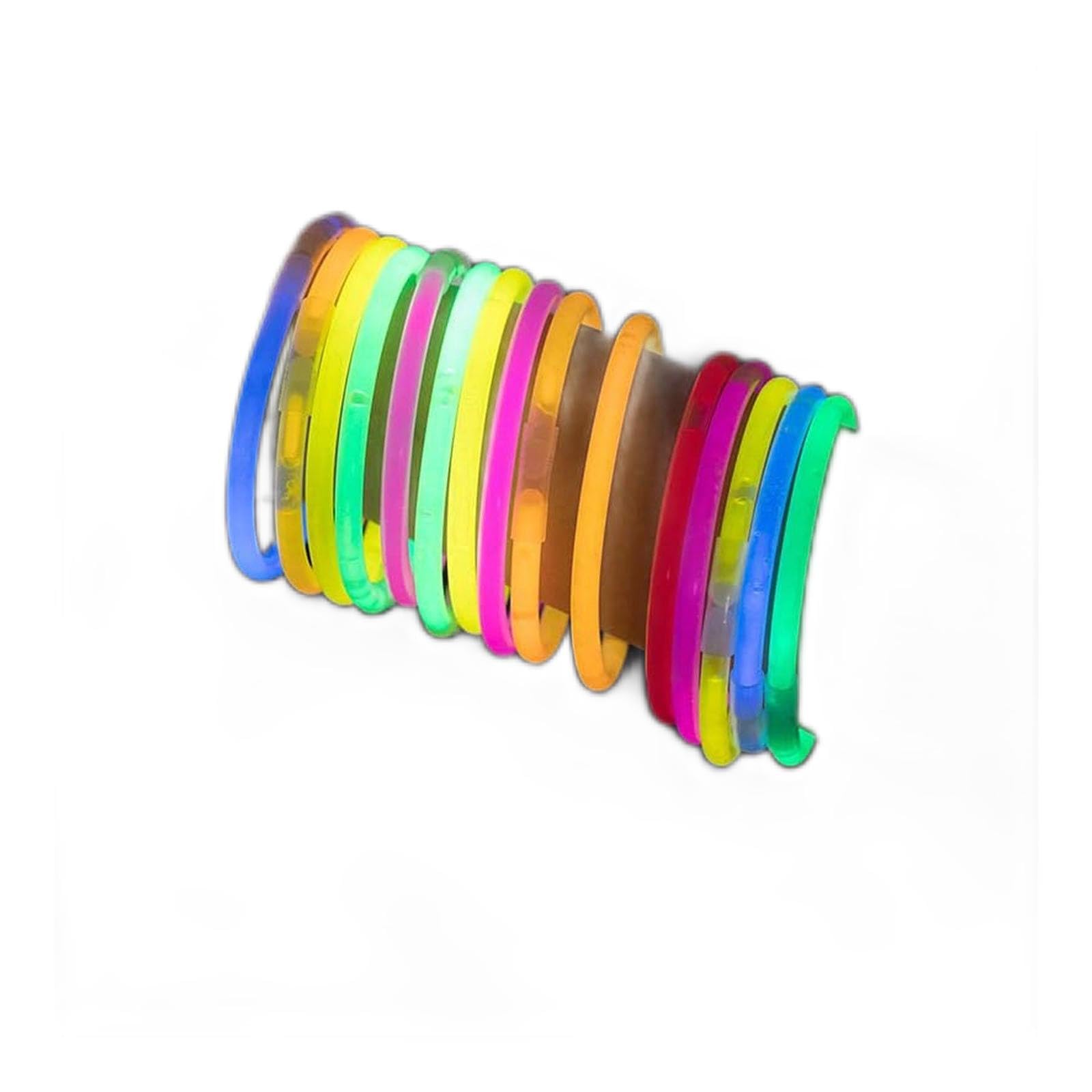 Omenluck Pulsera luminosa, palo de animación, fluorescente, luz química, linterna LED de concierto, 8 colores, juego de 100, festivales, bodas, fiestas posteriores, exhibiciones de fuegos