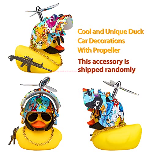 Image of wonuu Rubber Duck Car Ornaments, Squeeze Duck Dashboard Decorations Bicycle Decor for Cycling Motorcycle & Bicycle Accessories Decorations (Underwater World-L&G)