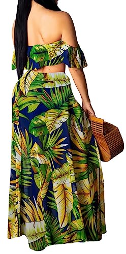 Image of Sexy Two Piece Sets for Women Vacation Elegant Sleeveless Top Long Split Maxi Dress Beach Swimwear