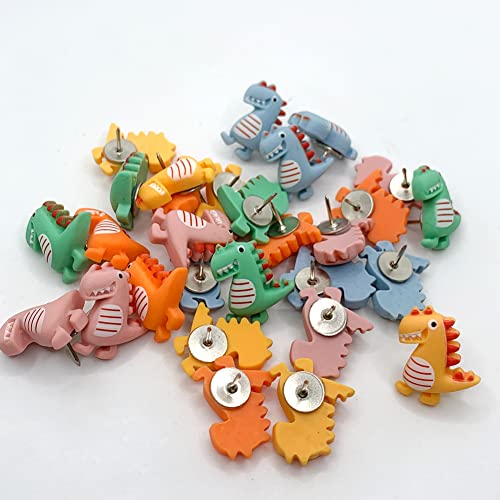 30 Pcs Cute Dinosaur Decorative Push Pin Animal Thumbtack Photo Memo Note Drawing Pins Multi-Functional Pushpin Tool Cork Board Office Accessories #TOP5