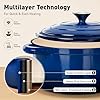 MAISON ARTS 7 Piece Enameled Cast Iron Cookware Set, Induction Dutch Oven Pot with Lid, Blue Non Toxic Pots and Pans set, PFOA-PFOS Free #2