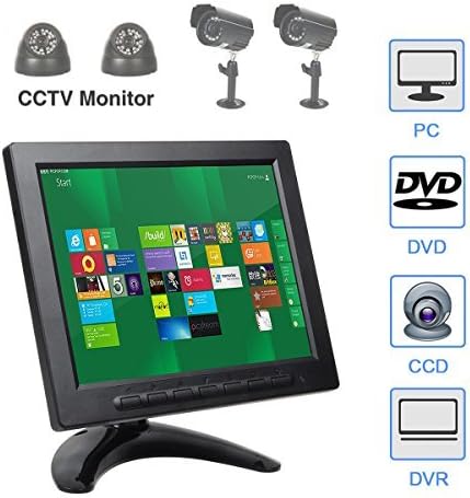 ALON 8 inch IPS CCTV Monitor with Remote Control TFT Color Video Monitor Screen Security Surveillance Monitor AV/VGA/BNC/HDMI/USB Input,Dual Speakers