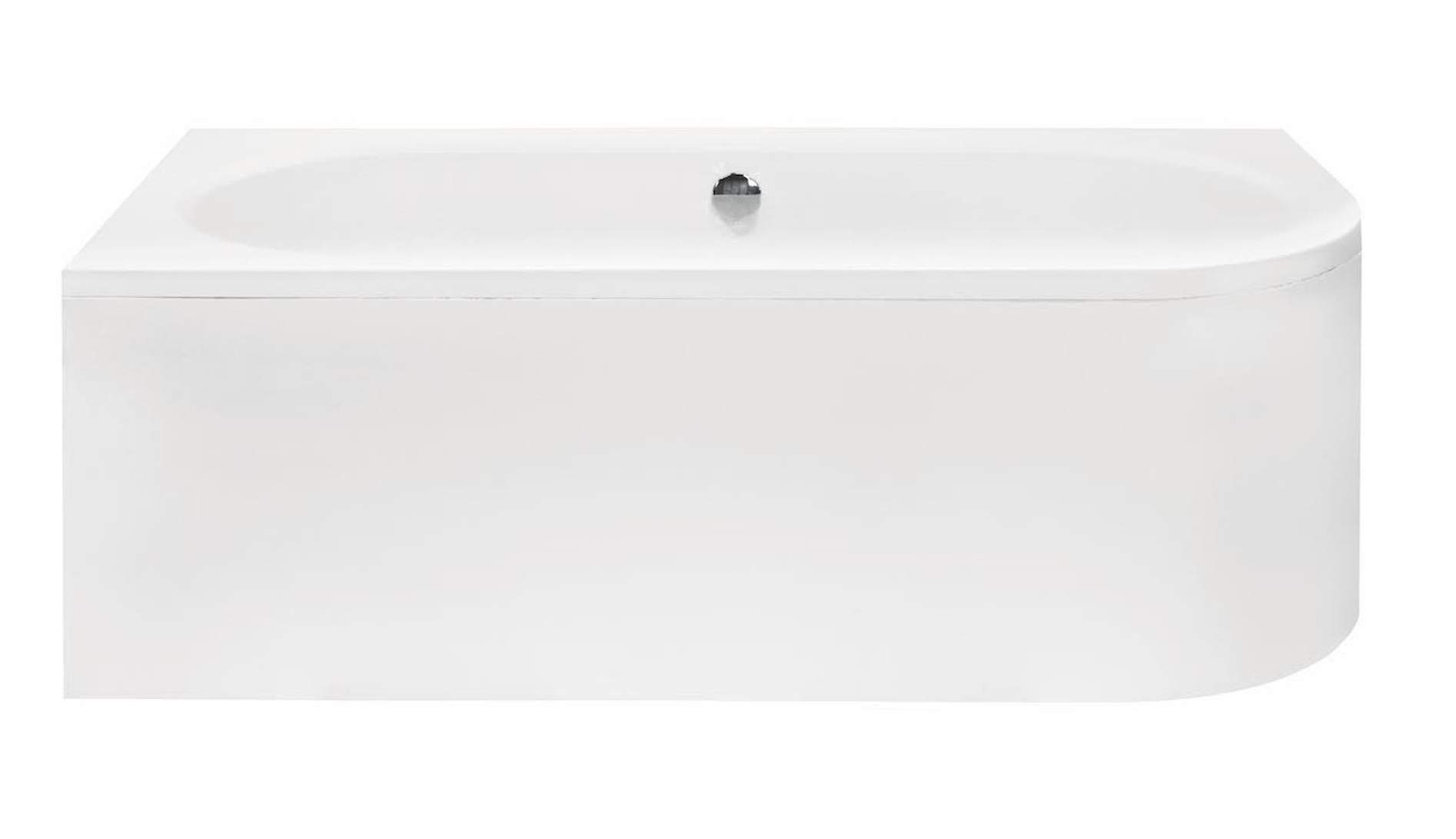 ECOLAM Baignoire d angle Avita 160x75 cm gauche + tablier | siphon + silicone | set complet