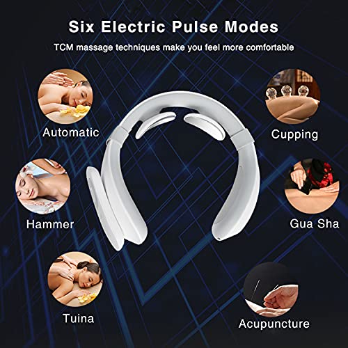 Meeegou Electric Neck Massager With Heat, Electromagnetic Pulse Neck Massager,Tens Massager For Pain Relief, 6 Modes 15 Levels Deep Tissue Massage, Portable And Soothing #TOP4
