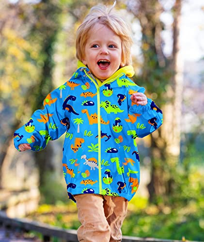 Image of SWISSWELL Toddler Boys Girls Rain Jacket Waterproof Outwear Breathable Rain Coat for Toddler with Detachable Hood 2-7 Years
