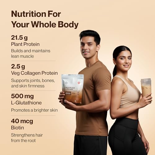 Image of Setu Plant Protein + Veg Collagen | 24g Protein with Glutathione & Biotin | Pea & Rice Isolate | For Muscle, Skin & Hair | (Pack of 6 Single Serve Sachets)