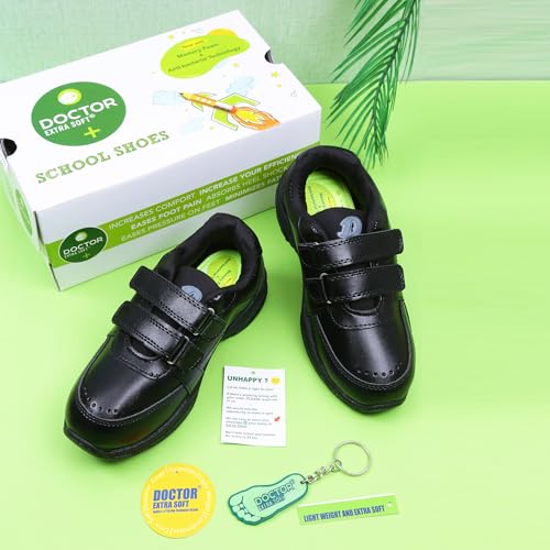 DOCTOR EXTRA SOFT Unisex-Child/Kids/Adults Black & White Gola Shoes with Memory Foam Cushion & Anti-Bacterial Technology| Ideal for School,Formal,Casual,Uniform,Running| Comfort... - Image 3