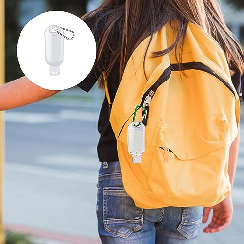 Clear Portable 5pc Refillable Travel Bottles, 50ml Leakproof Squeeze Bottles with Clips for Outdoor Business Trip - Image 4