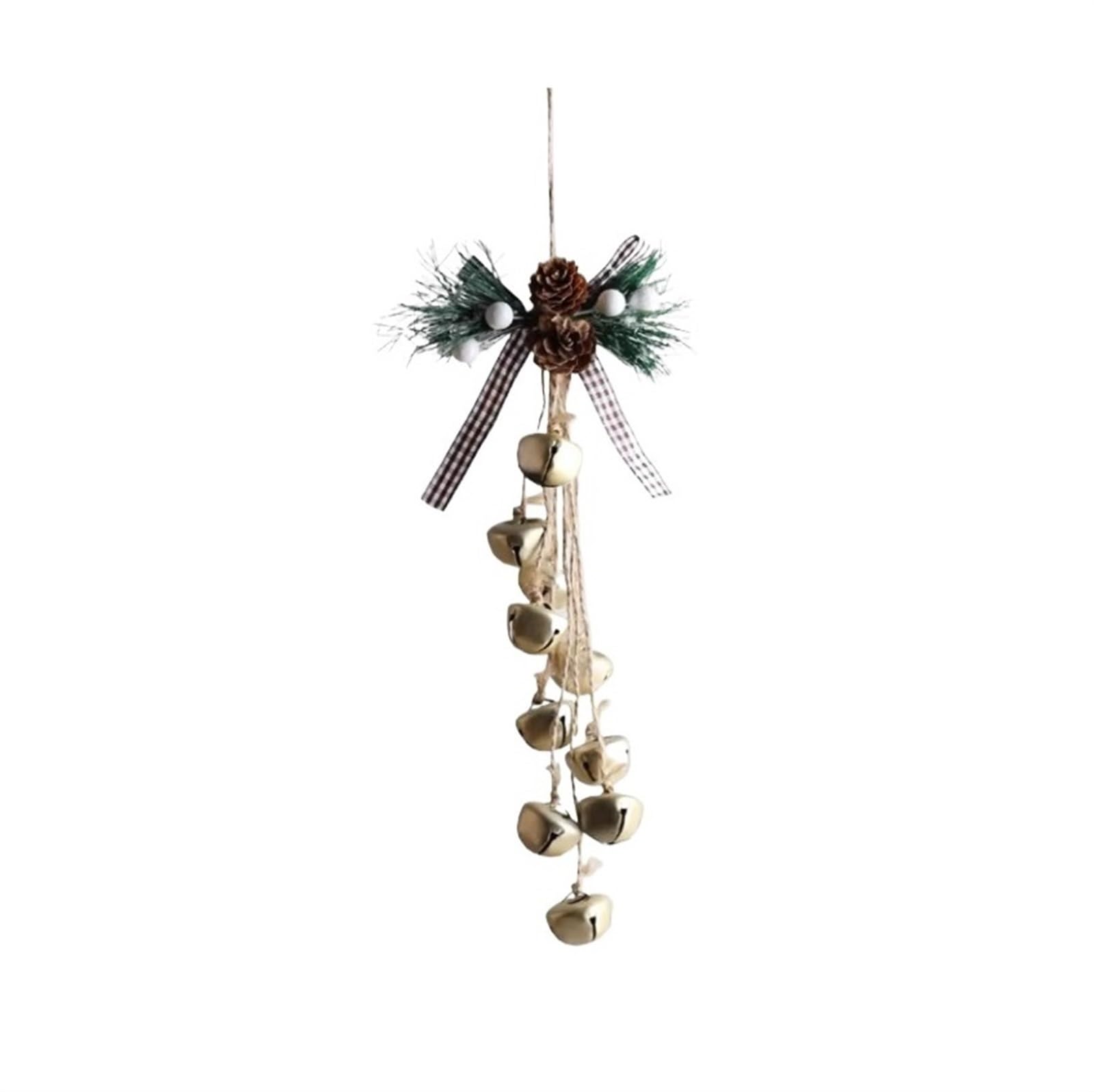 Campanelle Natale 5 Campanellini Bianchi Natalizi, Campanelli Artigianali Rustici for La Ghirlanda della Albero di Natale Decorazioni(Gold)