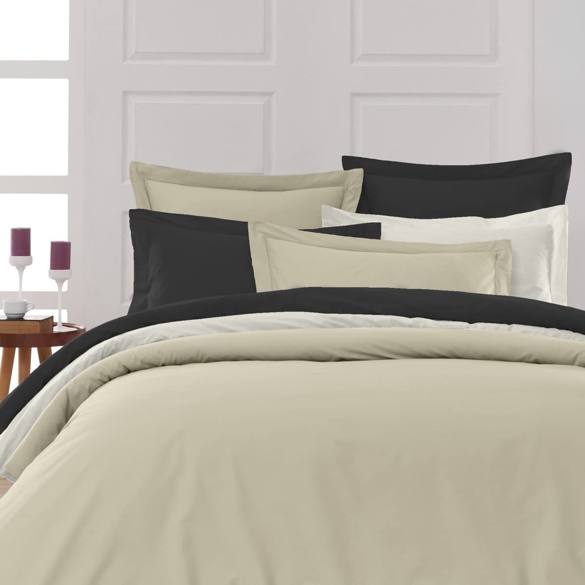 Sensei Maison - Drap Plat en Percale de Coton Soft Percale - 270x300 cm - Ficelle