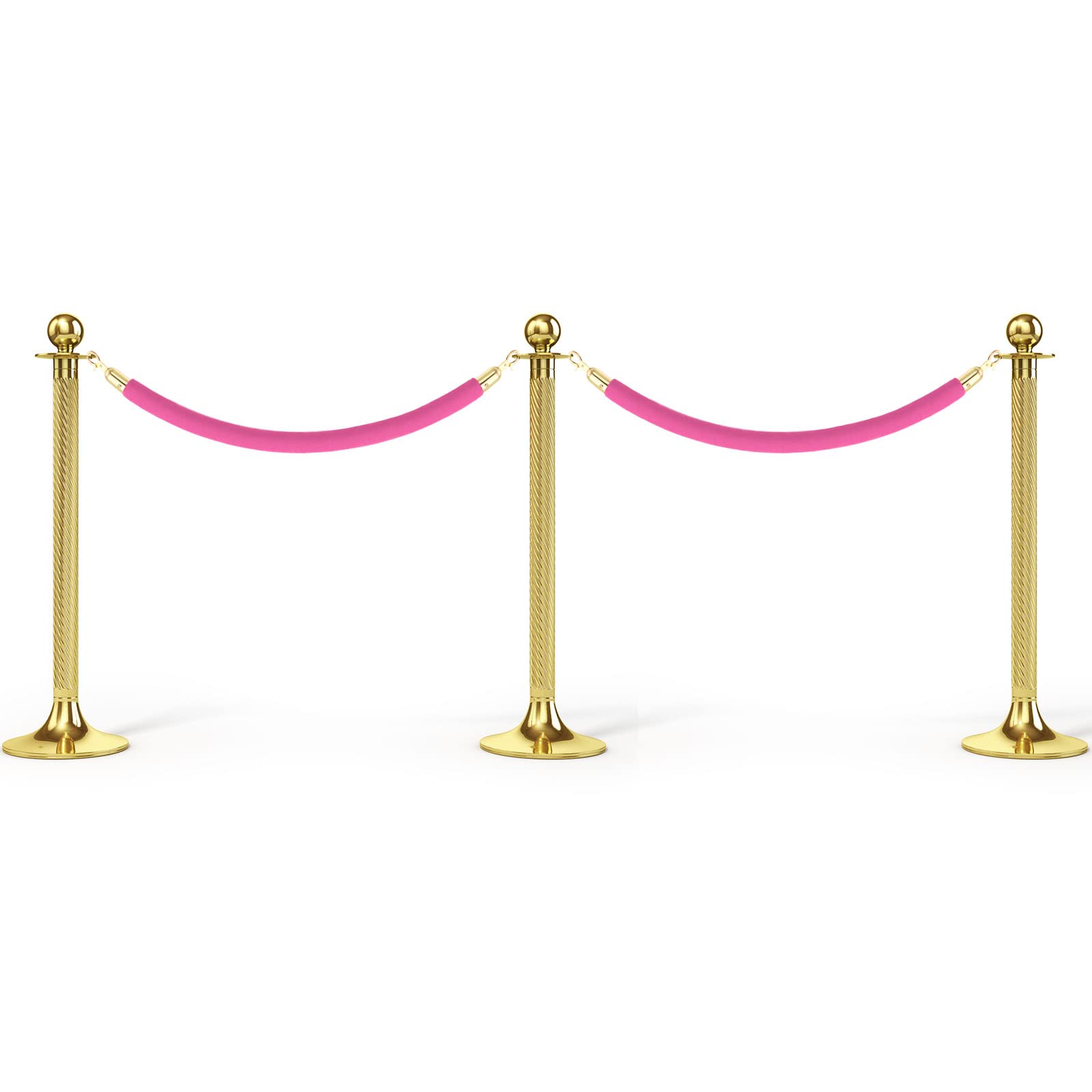 Stainless Steel Hook Rope PATIKIL 4-Pack Pink Twisted Stanchion Ropes ...