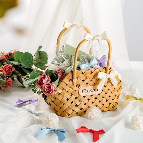 MORSUNBELA Schleifen Deko Hochzeit Kleine Geschenkschleifen Selbstklebend Schleife für Geburtstag Valentinstag Weihnachten Kommunion 50 Stück