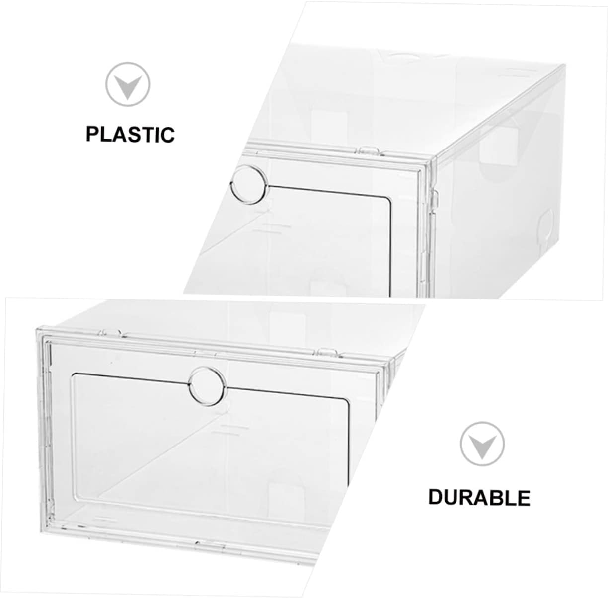 6pcs Transparent Plastic Shoes Storage Boxes Stackable Drawer-type Containers for Sneakers Dustproof and Organizer for Efficient Shoe Organization