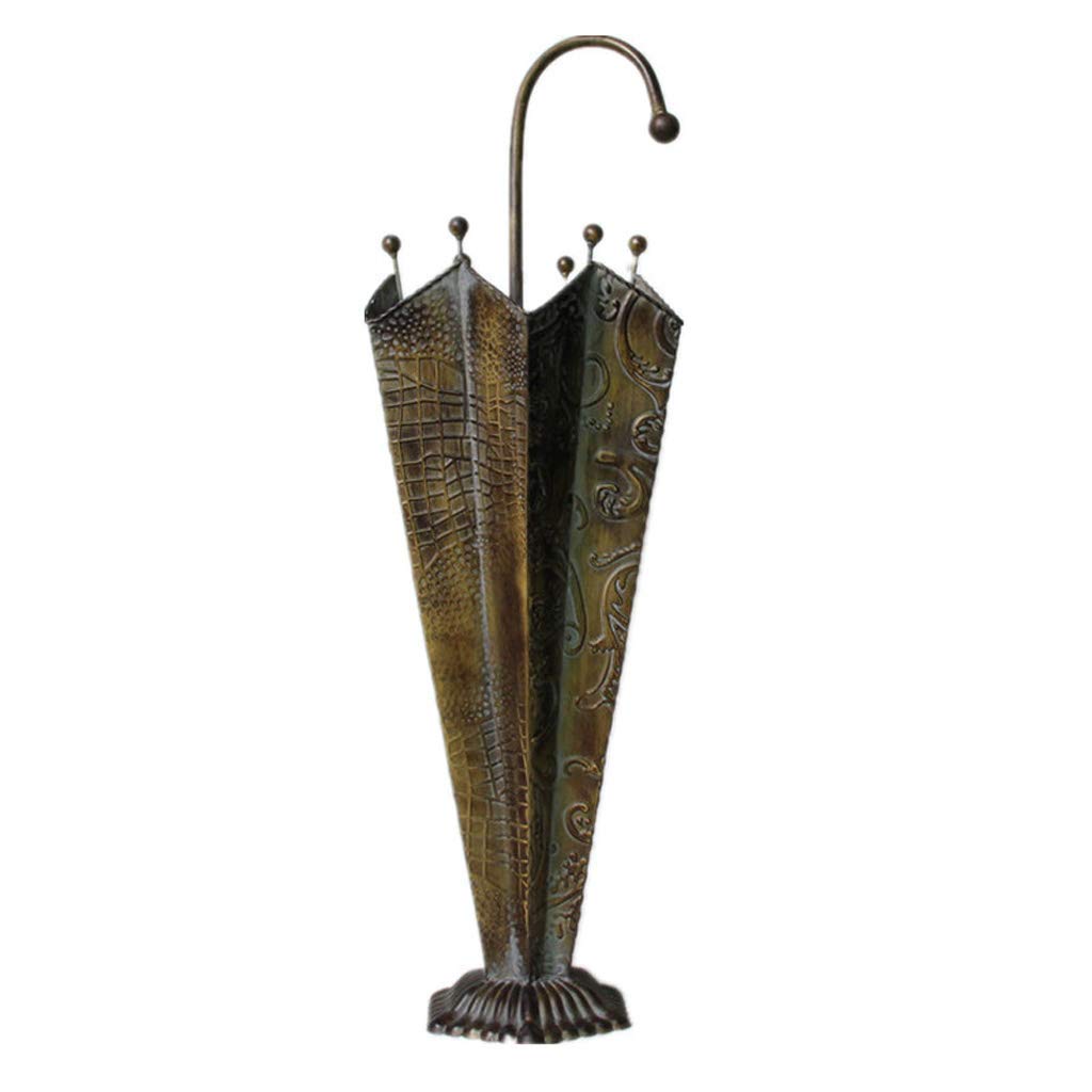 FALIYORS Drain Tray Country Nostalgic Iron Umbrella Bucket Handmade Creative Wrought Iron Flower Bucket Craft Display Umbrella Stand 24 * 68 cm Umbrella Stand Storage