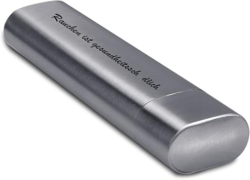 Portable Stainless Steel Tube Holder Cigar case,Personalized Engraving Text-Mens Best Gift- Cigars AccessoriesSilver Style1